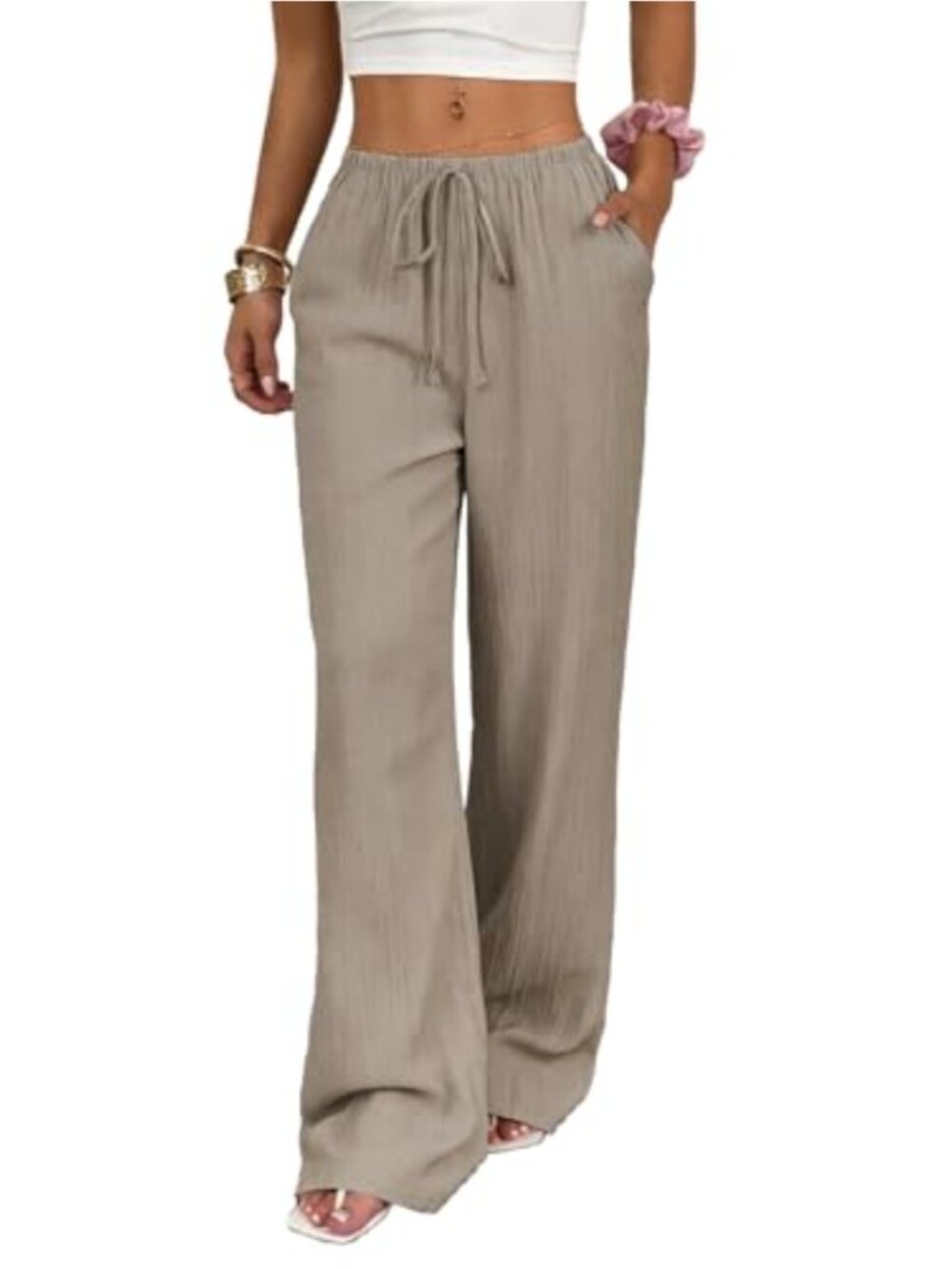 Women's Wide Leg Palazzo Lounge Pants Soft Stretchy Knit Baggy Trousers